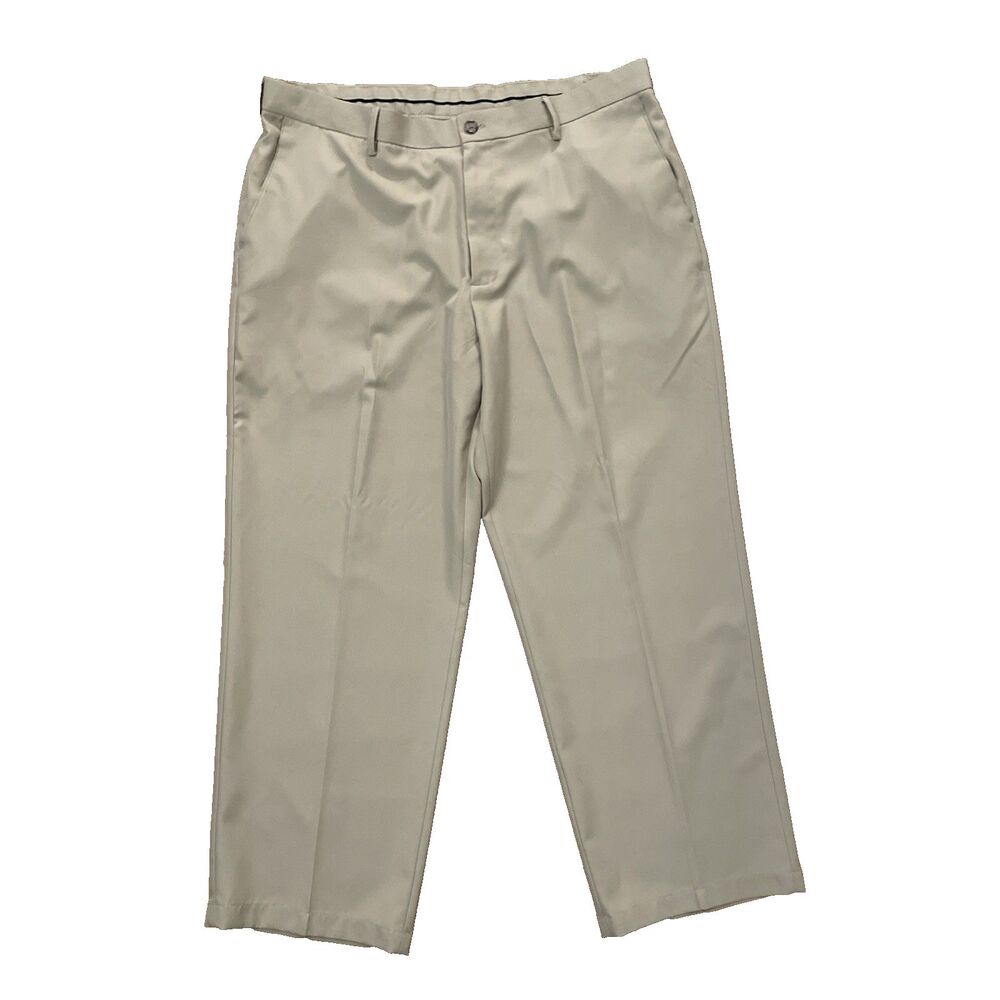 IZOD Golf Pants Mens 38x29 Beige Xtreme Function Flat Front Chino Khaki